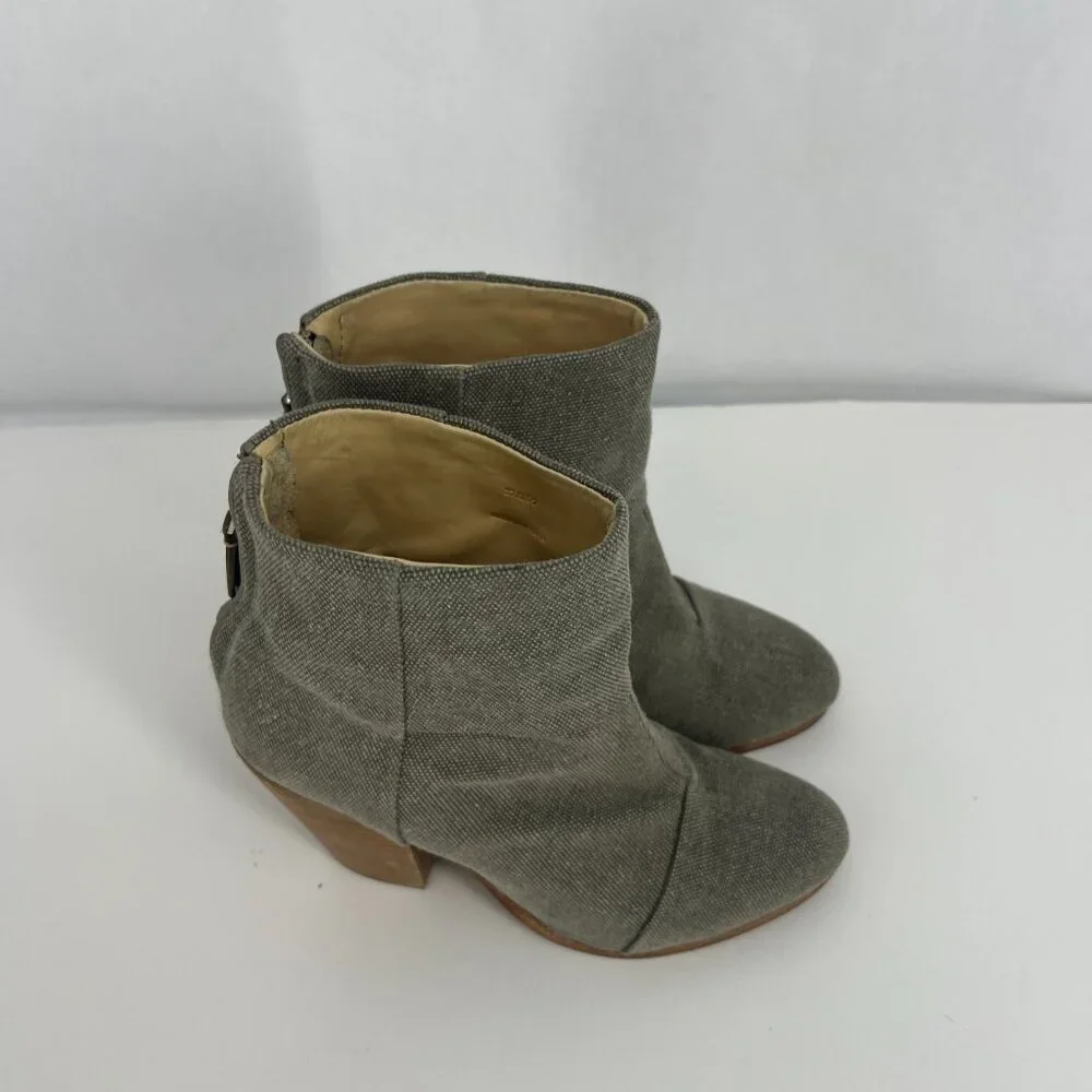 rag & bone Olive Green Canvas Ankle Booties